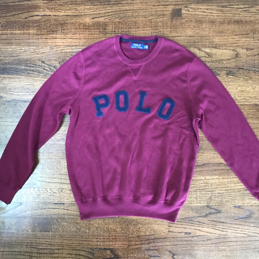 Polo Ralph Lauren light crewneck burgundy Sz L